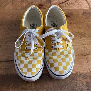 Yellow checkered Era Vans